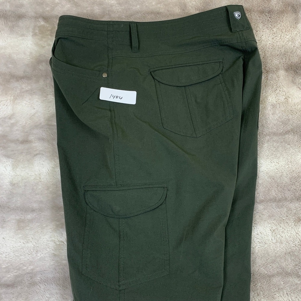 Kuhl Splash Cargo Hiking Pants Women 16 Regular Olive Green Roll Up Straight Leg - Picture 10 of 10